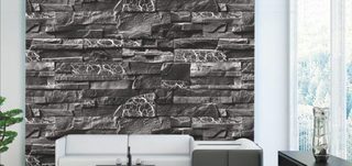 Giấy dán tường giả đá 3D tạo phong cách cá tính